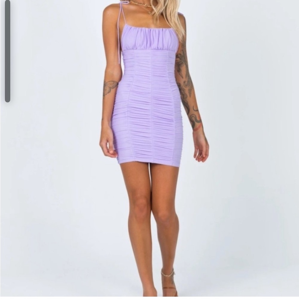 Princess Polly Moffett Mini Dress Purple Size 4